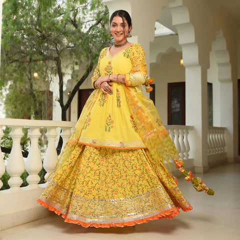 Sunflower Yellow Gold Lehenga
