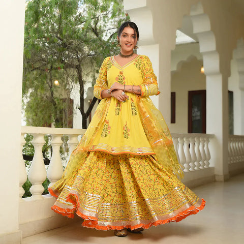 Sunflower Yellow Gold Lehenga