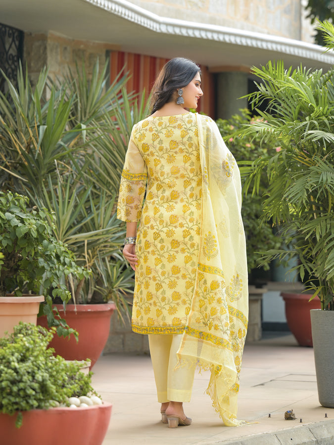 Daffodil Pale Yellow Straight Suit Set