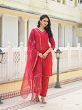 POPPY SCARLET RED SUIT SET