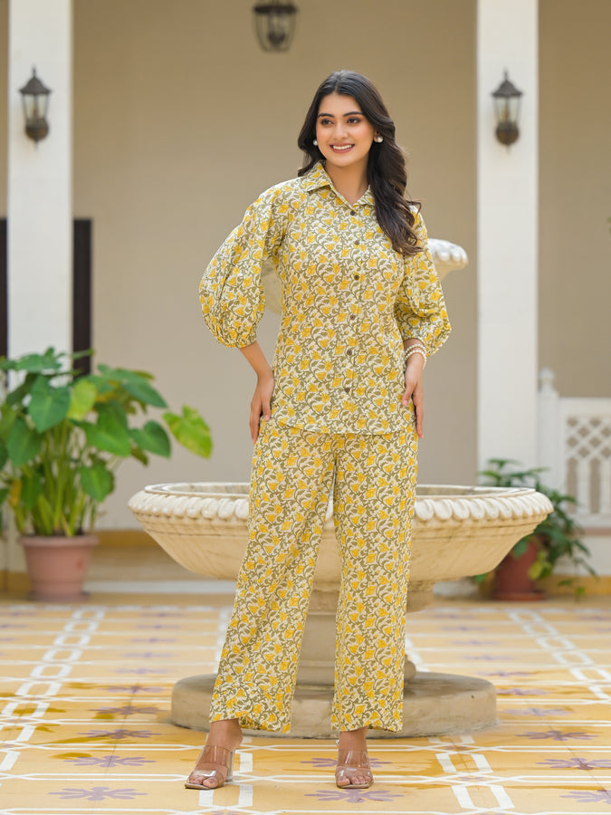 YARROW YELLOW BLOCK PRINT CO-ORD SET