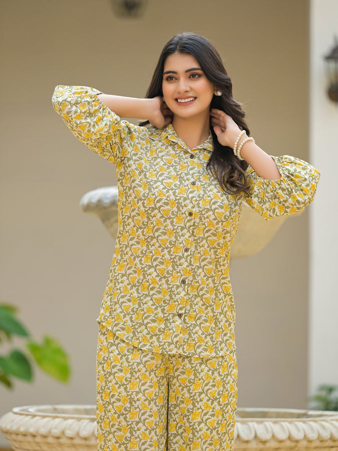 YARROW YELLOW BLOCK PRINT CO-ORD SET