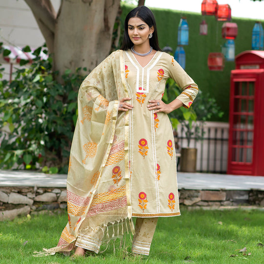 Madam Marigold Earthy Cotton Suit