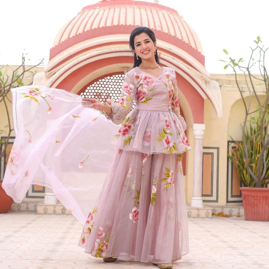 dusty rose peplum dress Dusty Rose Peplum Sharara