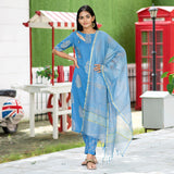 Golden Geometric Heritage Royal Blue Suit