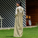 Pastel Yellow Mughal Butta Dress