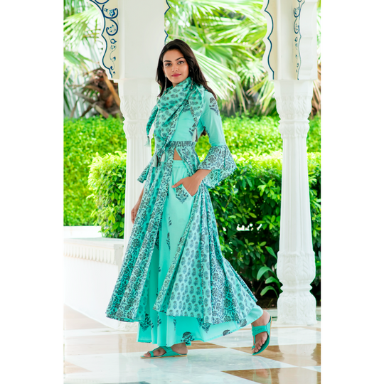 Side Slit Kalidaar Kurta Palazzo Set