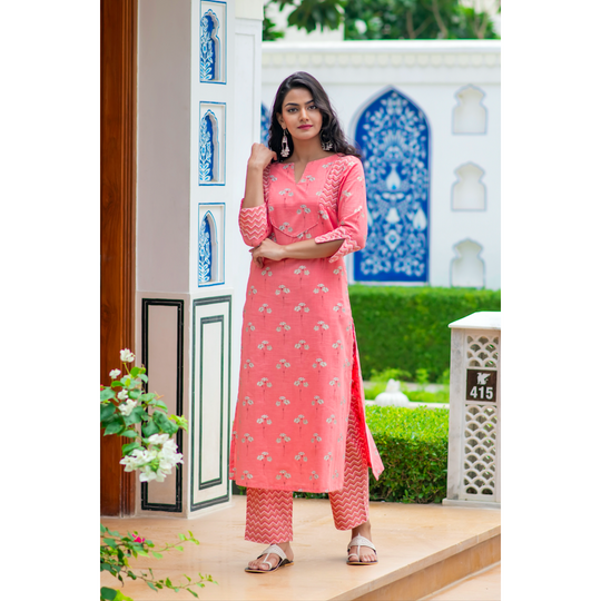 Daisy Pink Kurta Palazzo Set