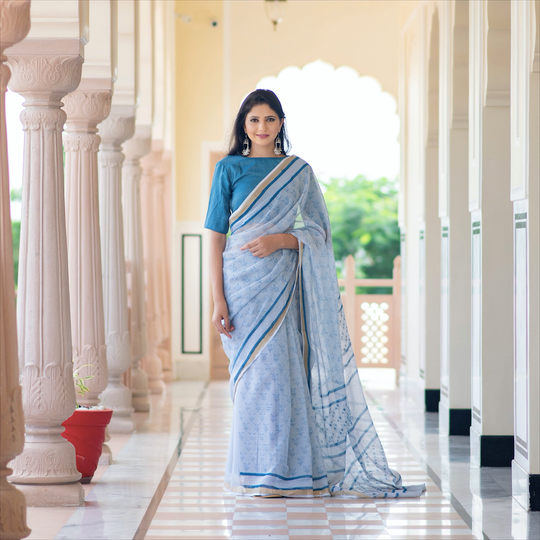 Kota Doriya Block Printed Saree