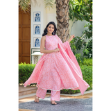 Pink Bandhani Suit Set