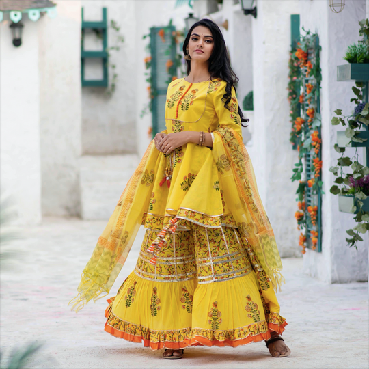 Yellow Sunshine Sharara Set